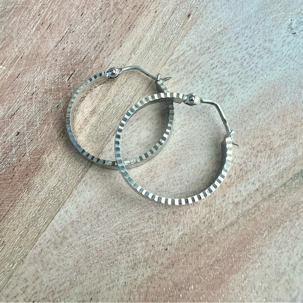Vintage 835 Silver Hoop Earrings